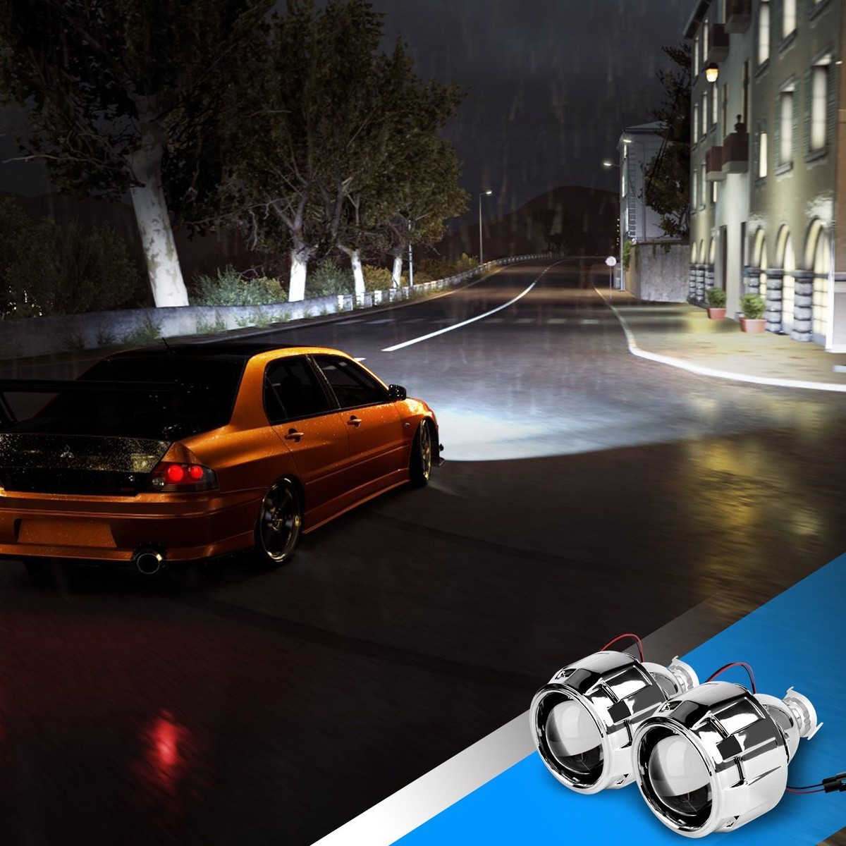 2.5 Inch Mini Bixenon Projector Lens Car Assembly Kit U Shape DRL Led