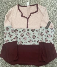 NOBO No Boundaries Size XL 15/17 Long Sleeve Shirt 1/4 Button NWT Colorblock