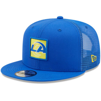 Los Angeles Rams New Era Gridlock Trucker 9FIFTY Snapback Hat Cap Men's Royal LA