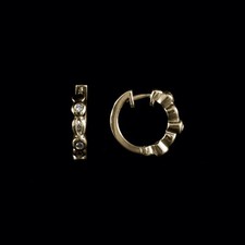 9ct Yellow Gold Small Rubover Set Diamond Huggie Hoop Earrings (0.06ct)