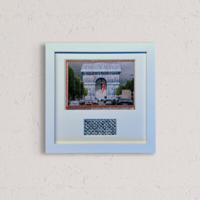 Christo -  Arc de Triomphe  Offsetdruck mit original Stofffetzen