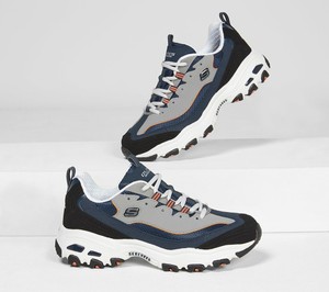 skechers lace up sneakers hombre azul