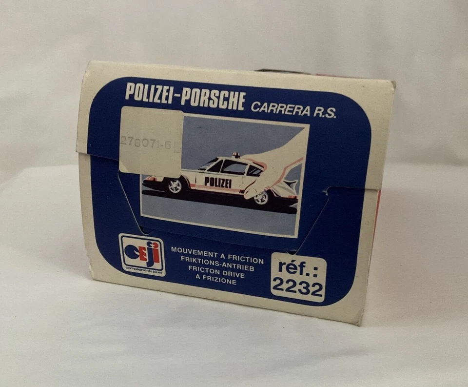 Joustra no.2232 Porsche Carrera RS Green Polizei -Tin 10 inch- Vintage. France - Image 4 of 4