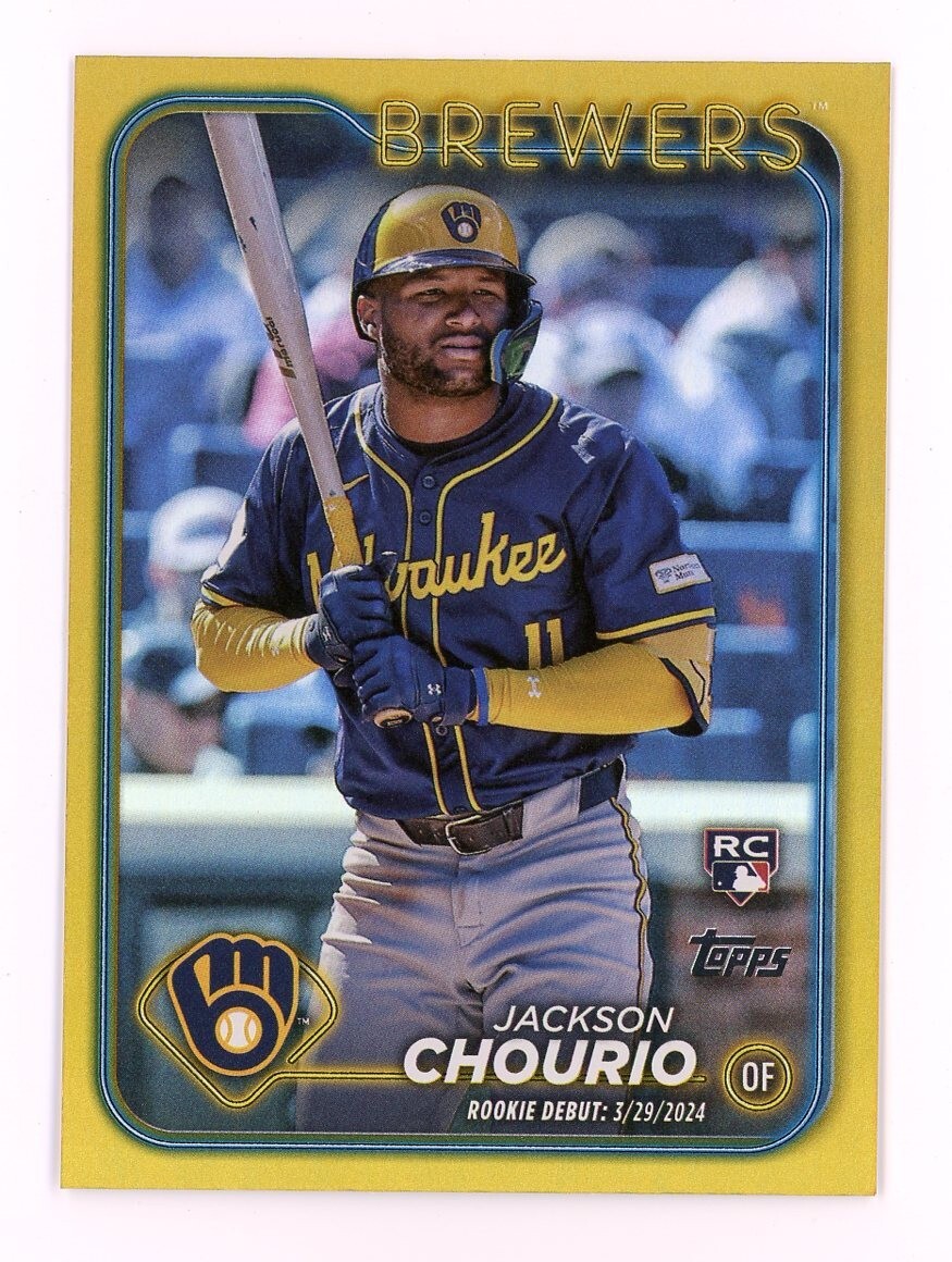 2024 Topps Update Series - Gold Rainbow Foil #US155 Jackson Chourio PSA 10
