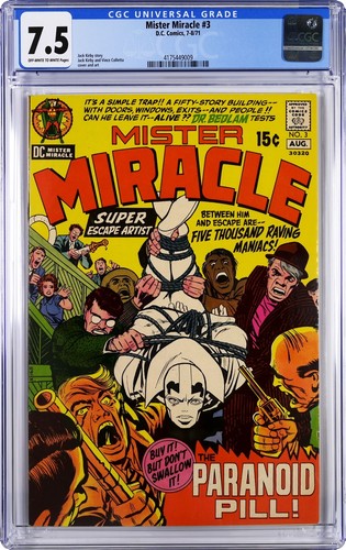 MISTER MIRACLE #3 CGC 7.5 1971 Jack Kirby art/story