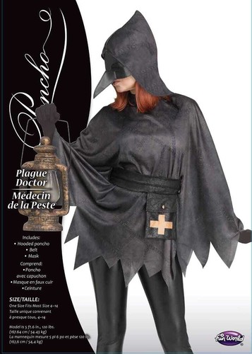 CA1749 Steampunk Plague Doctor Poncho Womens Costume Renaissance Grim Reaper - Picture 3 of 4