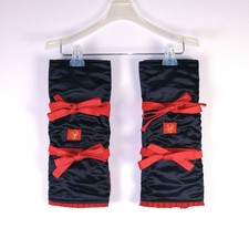 TAKUYA ANGEL Vtg Navy Satin  Red Tie Legwarmers cyber y2k 90s japan armor