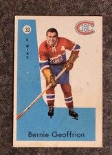 1959-60 PARKHURST BERNIE GEOFFRION #33 VG+ Condition No Creases 