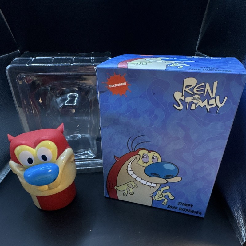 Ren & Stimpy Stimpy Refillable Soap Dispenser Nickelodeon toy 90s Nick Box