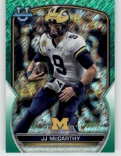 2022 Bowman University Chrome Green Shimmer Refractors JJ McCarthy RC #48 /99
