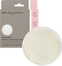 Washable Bamboo Nursing Breast Pads, Super-Soft & Leak-Proof, 8 Pack