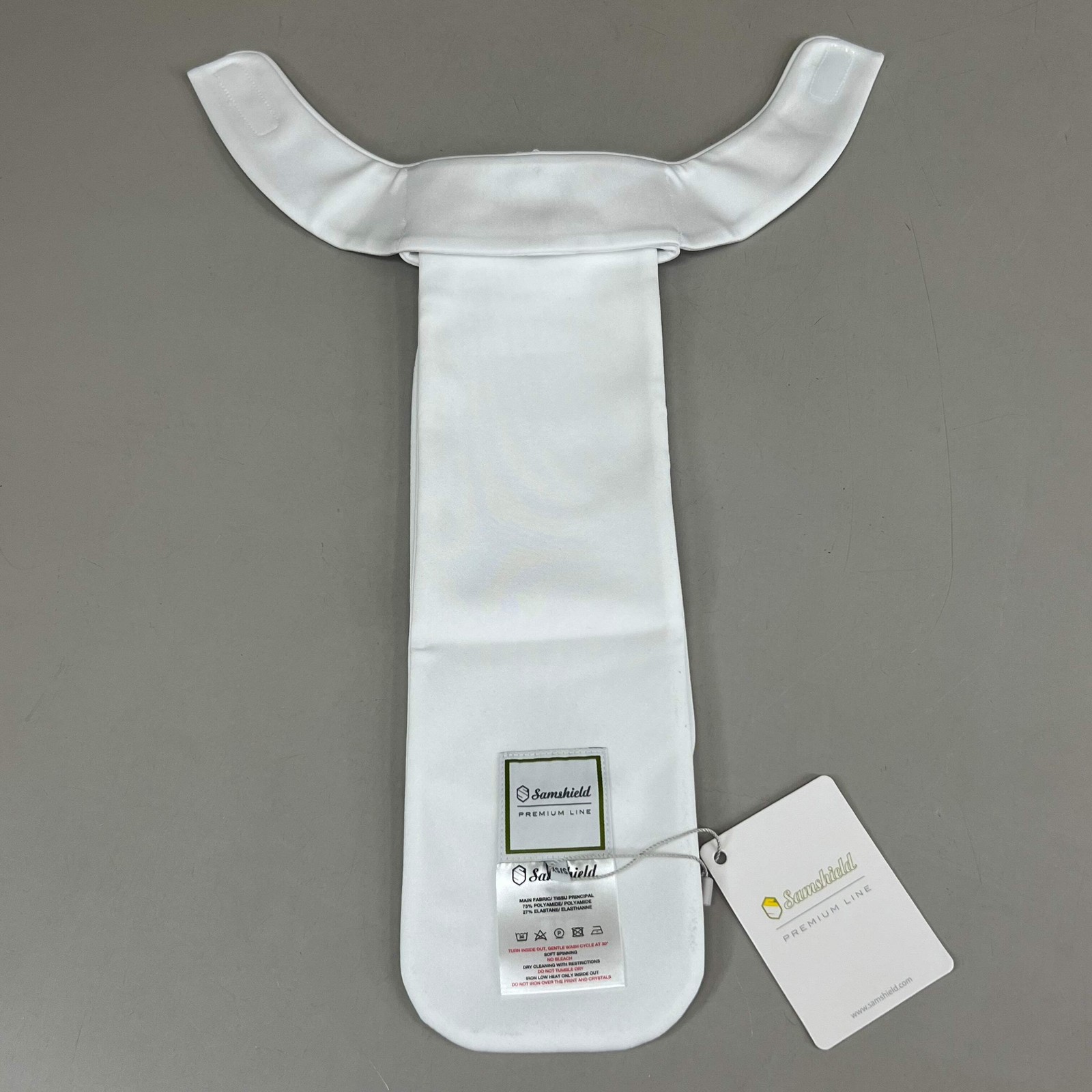 SAMSHIELD Plastron Crystal Fabric Equestrian Riding Tie Women's Sz XS/S White