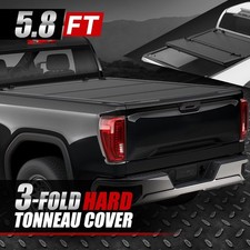 Low Profile Hard Tri Fold Tonneau Cover For 15-24 Silverado Sierra 1500 5.8 Bed