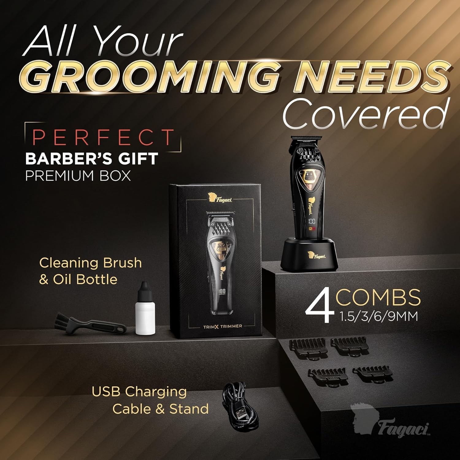 Zero Gap Trimmer for Men, High Torque Motor, DLC Blades