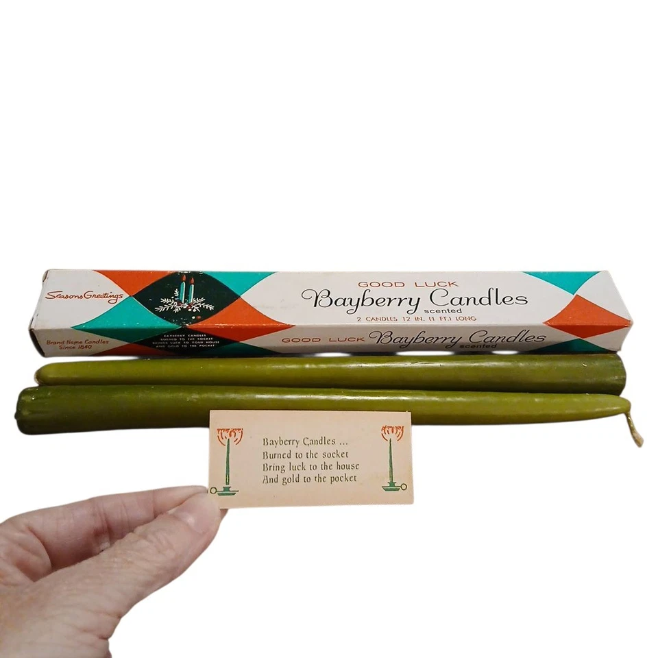 Candle-Lite Good Luck Bayberry 2 velas 12” cono en caja con inserto EE. UU. Foto 3 de 4