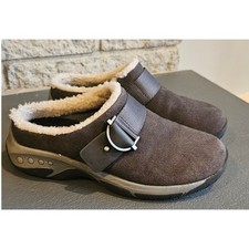 Easy Spirit Loafers Wend Slip-On Casual Clogs, Faux Fur Lining Womens Sz 6W