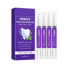 4 Pieces Purple Teeth Whitening Gels Pen, Remove Stains Effective Color Correct