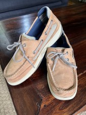 Sperry Top-Sider Lanyard Boat Shoes Boys Size 7M Tan Leather Lace-Up