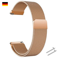 Edelstahl Uhrenarmband Magnetverschluss 20 22mm Silber Schwarz