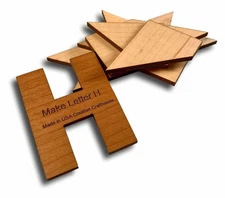 Letter H Dissection Wood Puzzle | 6 Piece Brain Teaser
