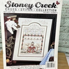 Stoney Creek Magazine Cross Stitch Sep/Oct 1992 Harvest Floral Towels Wood Duck