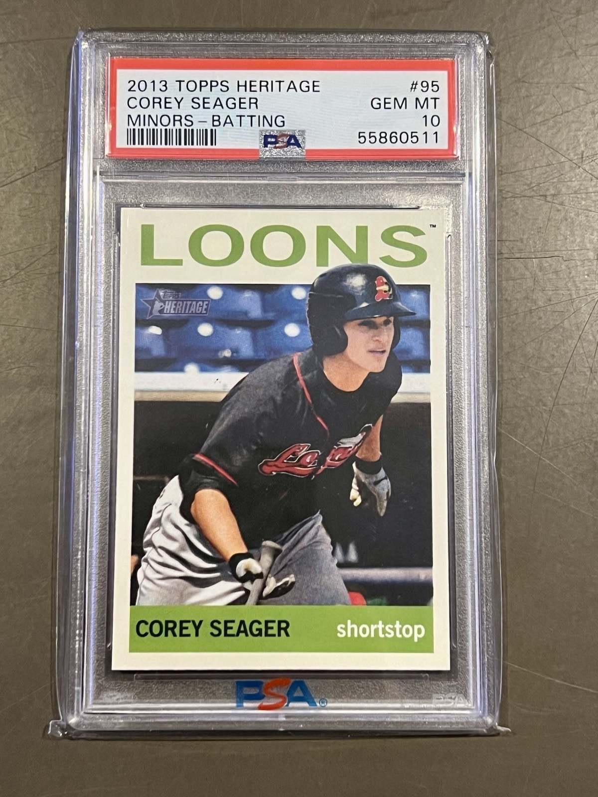 2013 Topps Heritage Minor League Corey Seager #95 PSA 10 Rookie Loons Base