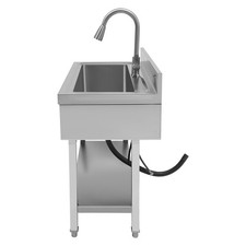 Stainless Steel Utility Sink with Faucet, Single Bowl, Large Capacity
