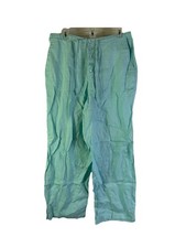 Vintage 90s Coastal Womens 14 Linen Pants Button Fly Flowy Wide Leg