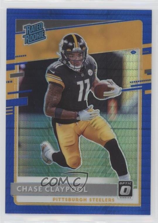 2020 Donruss Optic Rated Rookies Blue Hyper Prizm Chase Claypool Rookie RC uk2