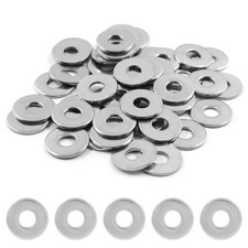 100 Pcs M6 x 16mm Stainless Steel Flat Washer,Silver Washers