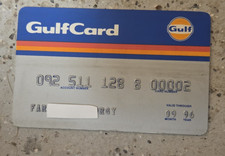 Vintage Unsigned Gulf Gas Credit Card 09 1996