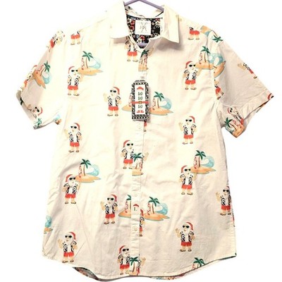 Denim & Flowers ricky singh surfer sant button down shirt nwt size Large