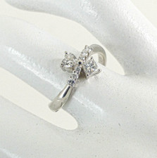 Platinum Diamond Ring Heart Princess Cut Hallmarked NEW Size M 1/2 with Gift Box