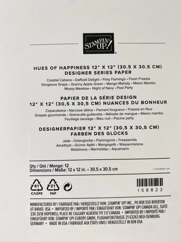 Stampin Up Hues Of Happiness 12x12 DSP - Image 3 of 3