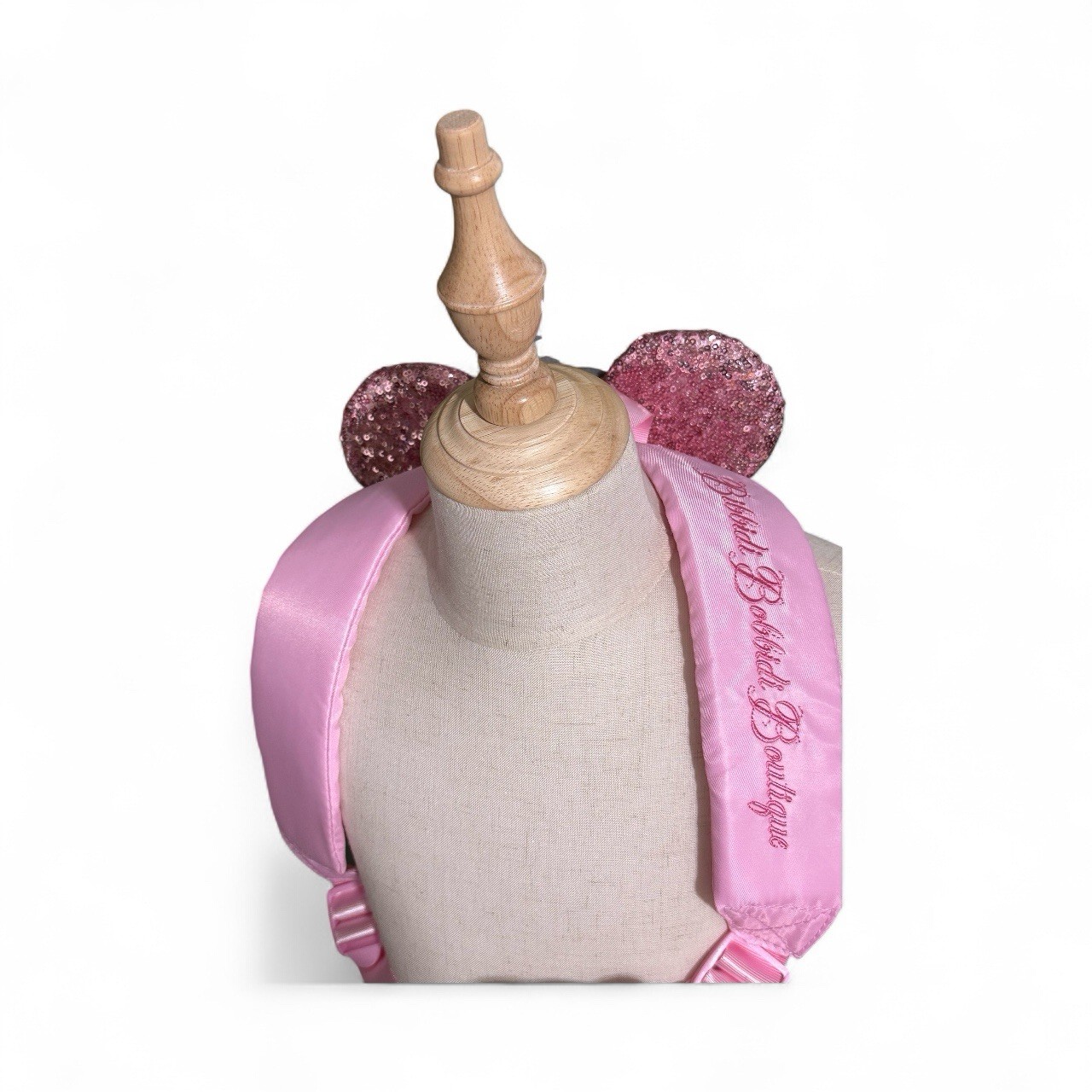 Disney Cruise Line Bibbidi Bobbidi Boutique Backpack Pink bippity Sequins CLEAN