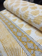 New Indian Cotton Kantha Quil king Bedspread Hand Block Print Blanket Coverlet