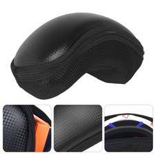Compact Black PU Ski Goggles Case Durable Storage Box with Zipper Closure