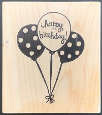 Paper Source Happy Birthday Balloons Rubber Stamp