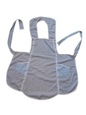 Vintage Lightweight Cotton Apron Blue with White Trim Farmhouse 60's OOAK Pocket