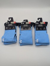 3 PairsUnder Armour Socks Youth 13.5K-4.5 Pairs Kids Team Sports Cushioned Blue