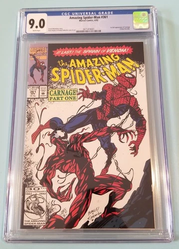 Amazing Spider-man #361 Comic Book Carnage Part One Marvel CGC 9.0