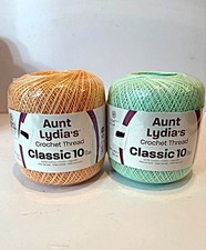 NEW Aunt Lydia's Classic Size 10 Crochet Thread Light Peach/Mint Green Lot of 2