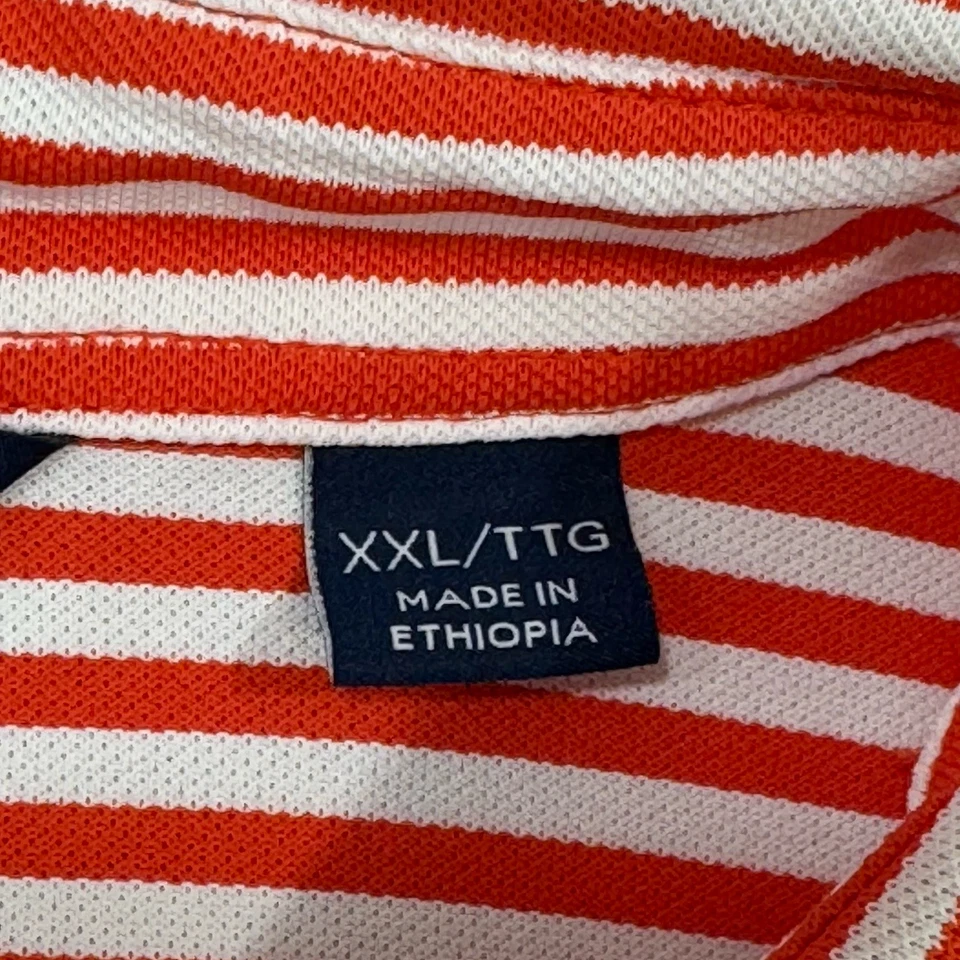 Camisa Polo Auburn University Tigers Naranja Rayas Para Hombre 2XL Cutter & Buck Foto 2 de 4