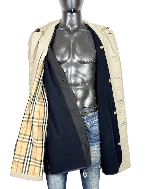 Doublure amovible pour homme Burberrys taille 52 beige laine chameau - Photo 2/4