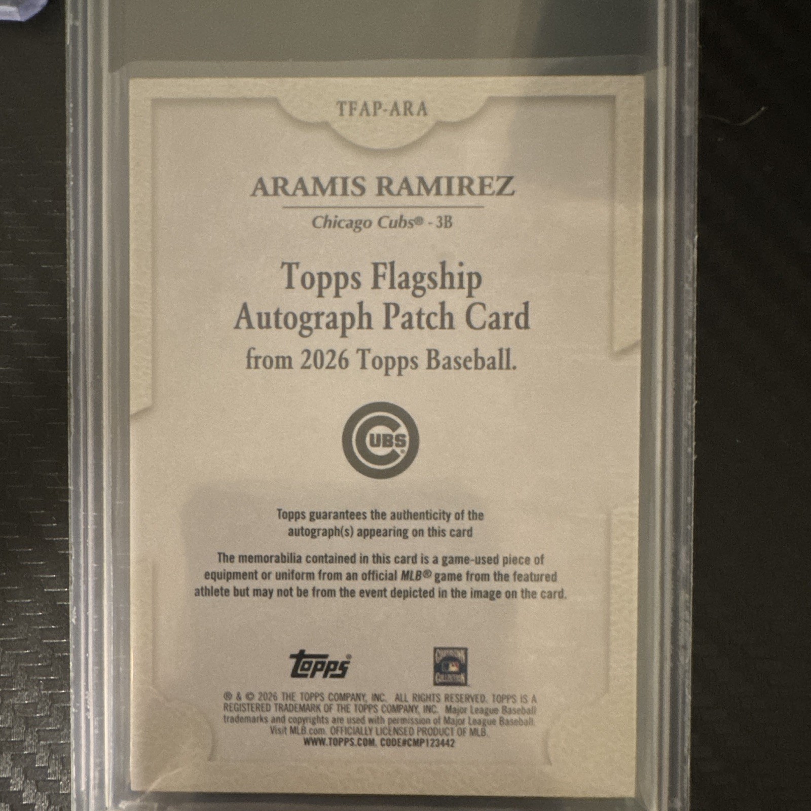 Topps 2026 Update Series Aramis Ramirez Cubs Hard Signed Auto Tri Patch  /10 view 2