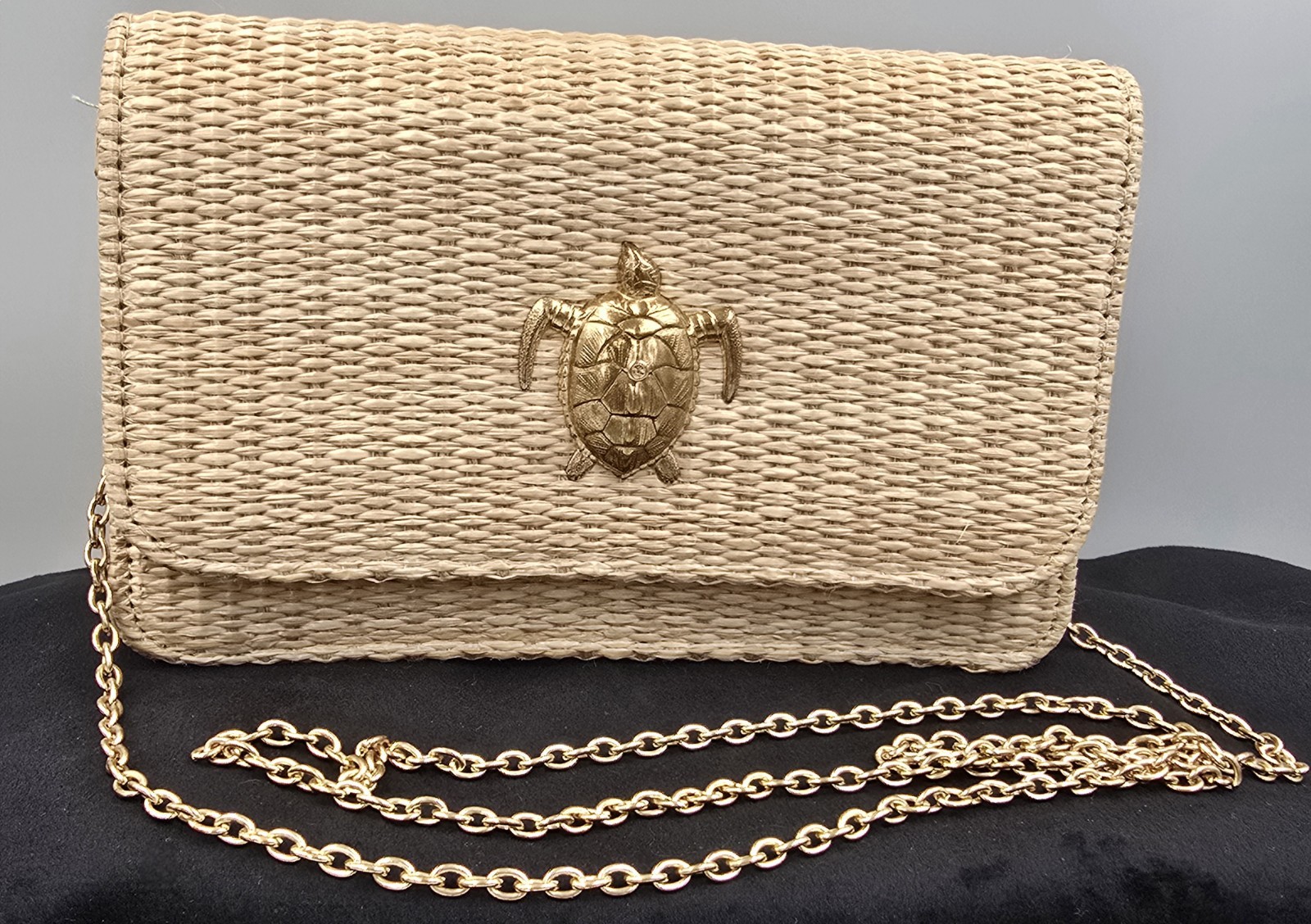 LISI LERCH NAUTICAL TURTLE RUBY STRAW CLUTCH HAND… - image 1