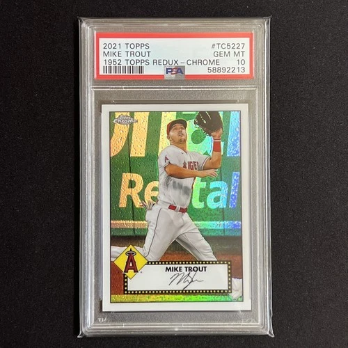 2021 Topps Mike Trout 1952 Topps Redux Chrome PSA 10 Gem Mint Angels MVP