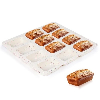 12 Cups Silicone Mini Loaf Pan Bread Mold Baking Brownie Cornbread Nonstick