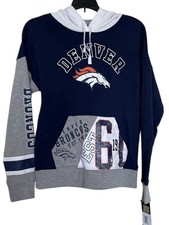 Denver Broncos Sweatshirt Hoodie Juniors Size Small 3-5 Blue Football Pocket