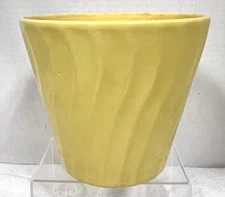 Sunny Yellow Paramount USA Pottery Swirl Flowerpot 6 1/4 inch Tall IN Good Shape